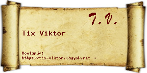 Tix Viktor névjegykártya